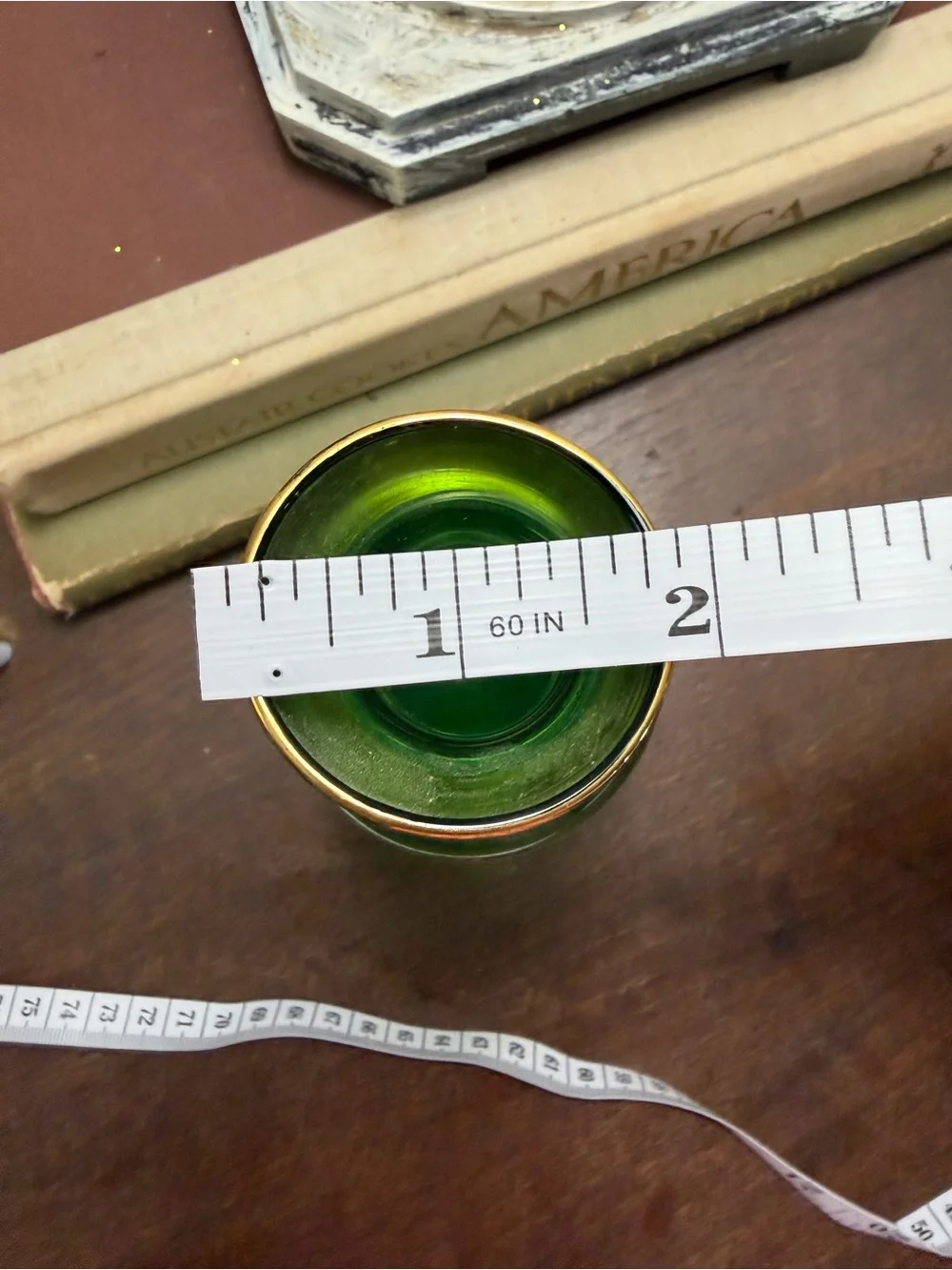 vintage mid-century green glass liqueur or cordial decanter Italian no stopper